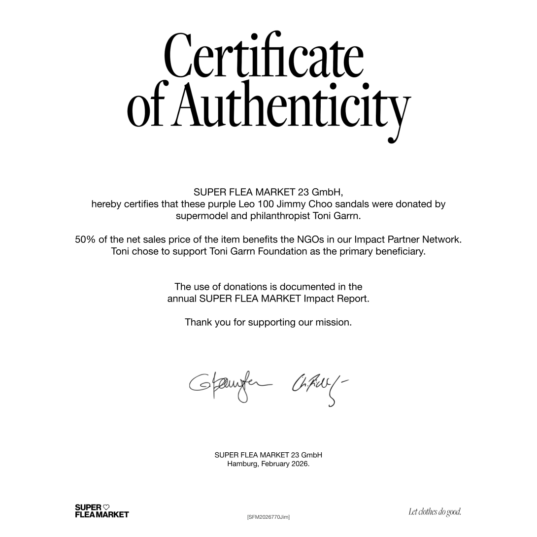 Super Flea Market+Jimmy Choo+purple heeled sandals+Toni Garrn+certificate2